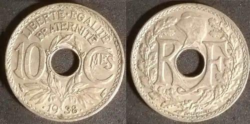Frankreich - 10 Centimes 1938