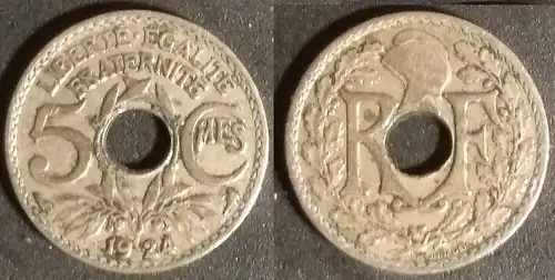 Frankreich - 5 Centimes 1924 Paris