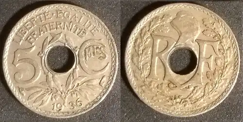 Frankreich - 5 Centimes 1936