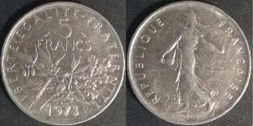 Frankreich - 5 Franken 1973 