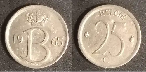 Belgien - 25 Centime 1965 België 