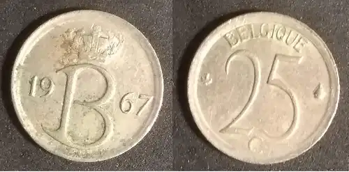 Belgien - 25 Centime 1967 Belgique 