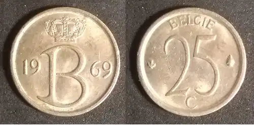 Belgien - 25 Centime 1969 België 