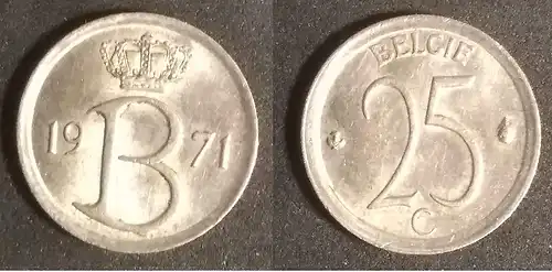 Belgien - 25 Centime 1971 België 