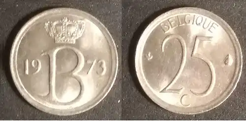 Belgien - 25 Centime 1973 Belgique 