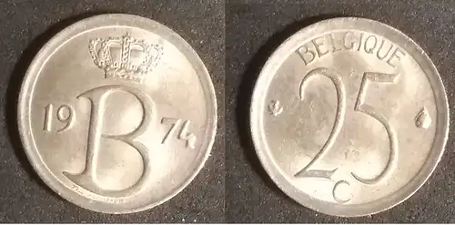 Belgien - 25 Centime 1974 Belgique 