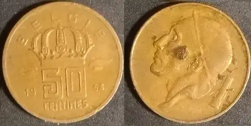 Belgien - 50 Centime 1953 België 