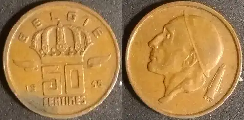 Belgien - 50 Centime 1956 België 