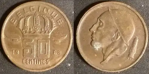 Belgien - 50 Centime 1968 Belgique 