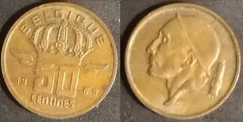 Belgien - 50 Centime 1969 Belgique 