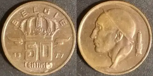 Belgien - 50 Centime 1977 België 