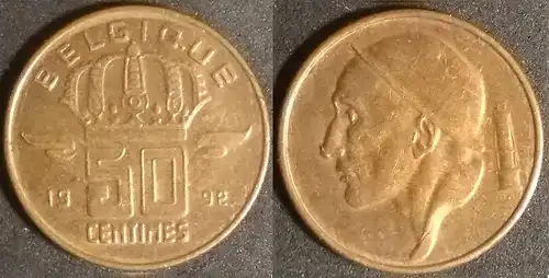 Belgien - 50 Centime 1992 Belgique 