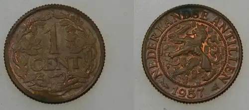 Niederländische Antillen  - 1 Cent 1957