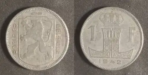 Belgien - 1 Franken 1942 Belgie - Belgique