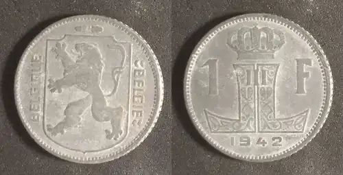 Belgien - 1 Franken 1942 Belgique - Belgie