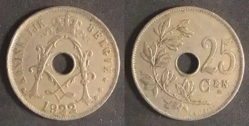 Belgien - 25 Centime 1922 België