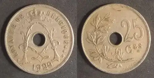 Belgien - 25 Centime 1929 Belgique 