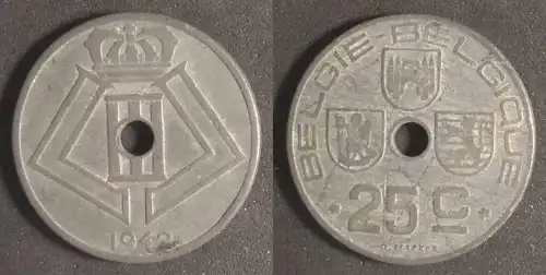 Belgien - 25 Centime 1942 Belgie - Belgique 
