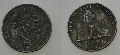 Belgien - 2 Centimes 1863