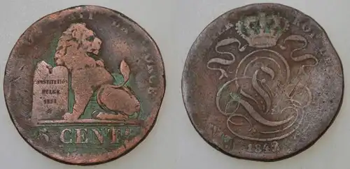 Belgien - 5 Centimes 1842