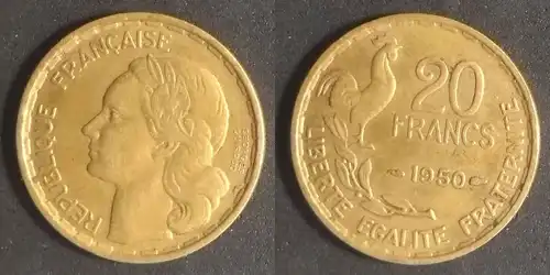 Frankreich - 20 Franken 1950 KM#916 