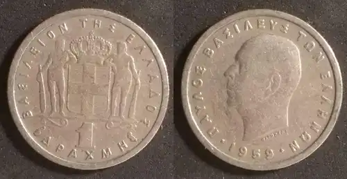 Griechenland  - 1 Drachme 1959 