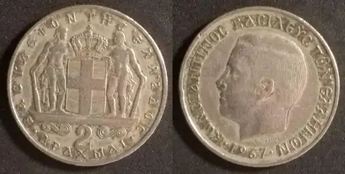 Griechenland  - 2 Drachmen 1967