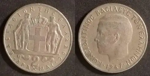 Griechenland  - 2 Drachmen 1967