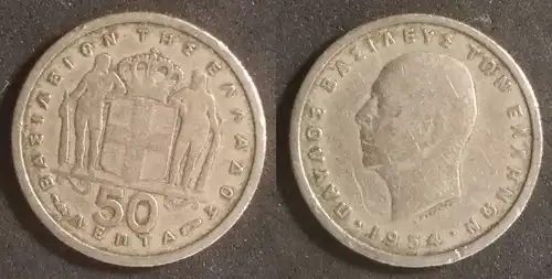 Griechenland  - 50 Lepta 1954