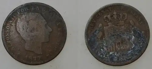 Spanien - 5 Centimos 1877