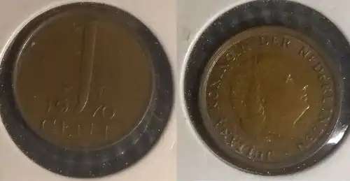 Niederlande - 1 Cent 1970 im Münzhalter 