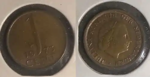 Niederlande - 1 Cent 1973 im Münzhalter 