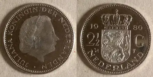 Niederlande - 2½ Gulden 1980 