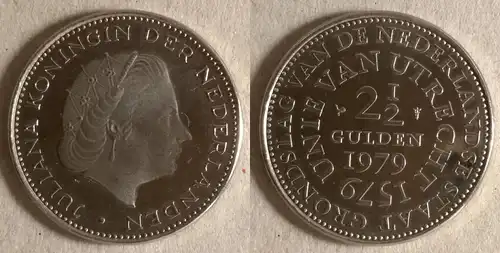 Niederlande - 2½ Gulden 1979 400. Jahrestag - Die Union von Utrecht 