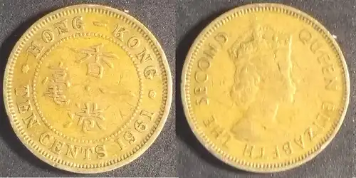 Hongkong - 10 Cent 1961 