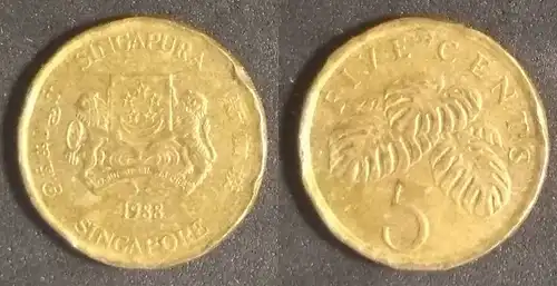 Singapur - 5 Cent 1988 