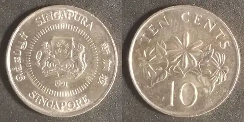 Singapur - 10 Cent 1991 