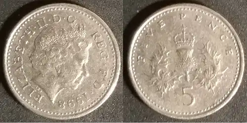 Großbritannien - 5 Pence 1998 