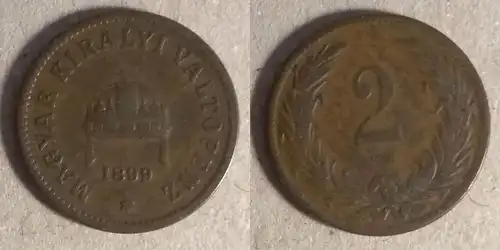 Ungarn - 2 Filler 1899 