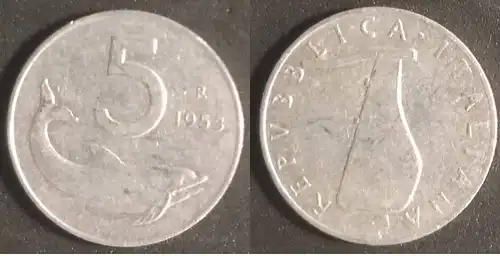 Italien - 5 Lire 1953 