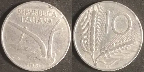 Italien - 10 Lire 1951 