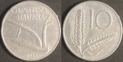 Italien - 10 Lire 1955 