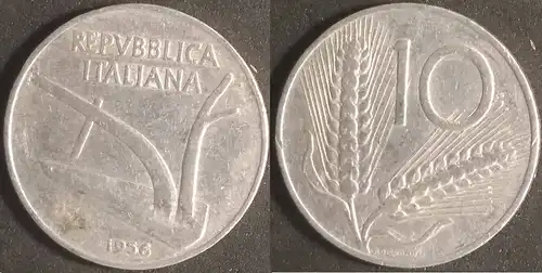 Italien - 10 Lire 1956