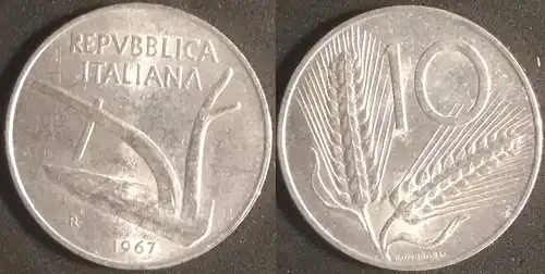 Italien - 10 Lire 1967