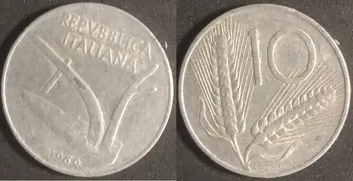 Italien - 10 Lire 1969 