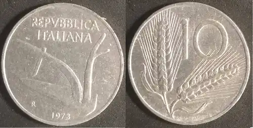 Italien - 10 Lire 1973 