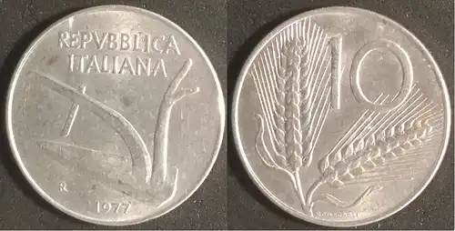 Italien - 10 Lire 1977