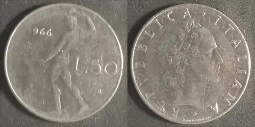 Italien - 50 Lire 1966 