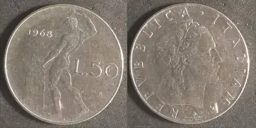 Italien - 50 Lire 1968