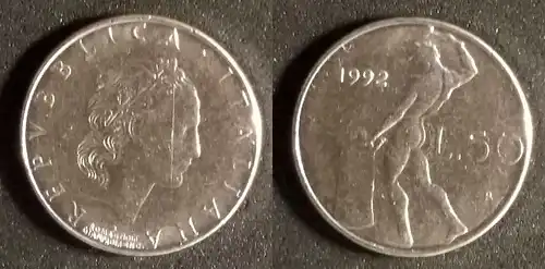 Italien - 50 Lire 1992 